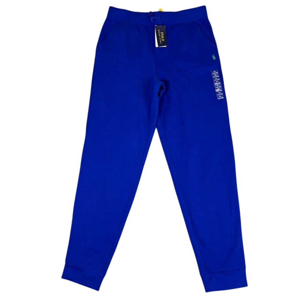 NWT Polo Ralph Lauren Boys XL 18-20 Royal Blue Jogger Sweatpants NWT Green Pony